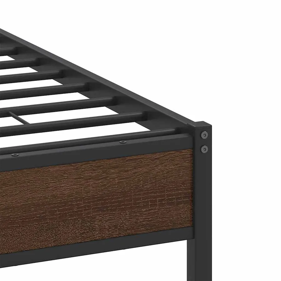 Cadre de lit sans matelas chêne marron 150x200 cm - 10