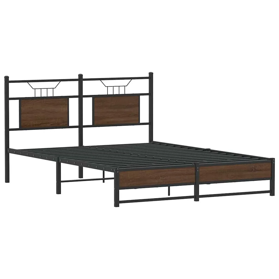 Cadre de lit sans matelas chêne marron 150x200 cm - 3