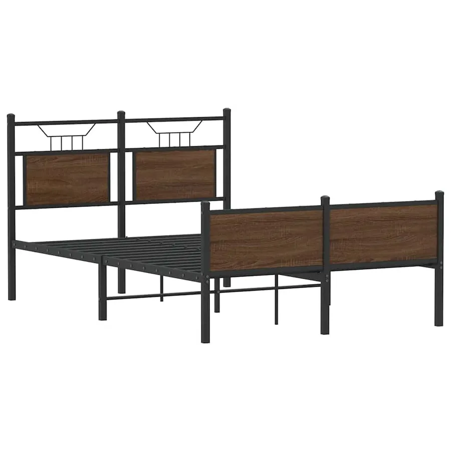 Cadre de lit sans matelas chêne marron 120x200 cm - 3