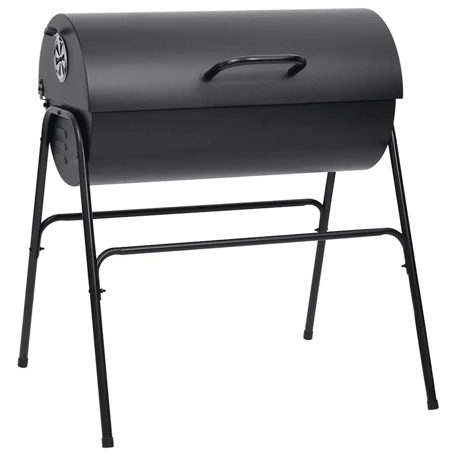 Gril à baril avec 2 grilles de cuisson Noir 80x95x90 cm Acier - 2