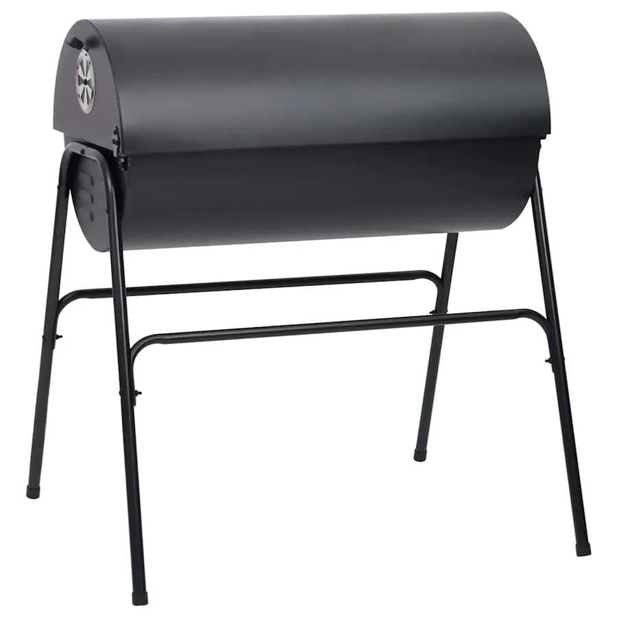 Gril à baril avec 2 grilles de cuisson Noir 80x95x90 cm Acier - 5