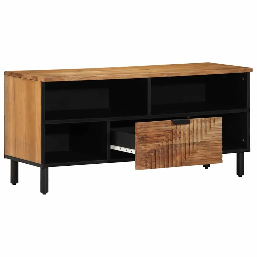 Meuble TV Marron 100 x 33 x 46 cm Bois de mangue massif