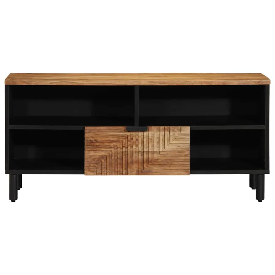 Meuble TV Marron 100 x 33 x 46 cm Bois de mangue massif - 4