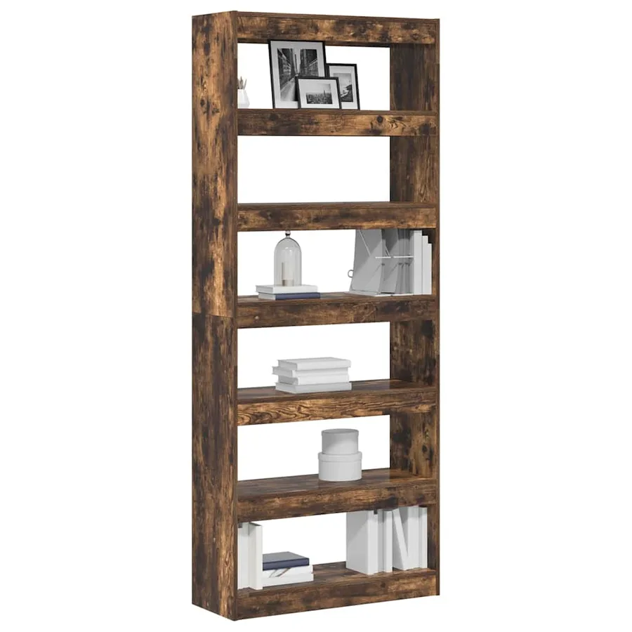 Bibliothèque Chêne fumé 80 x 30 x 198 cm Bois d'ingénierie - 3