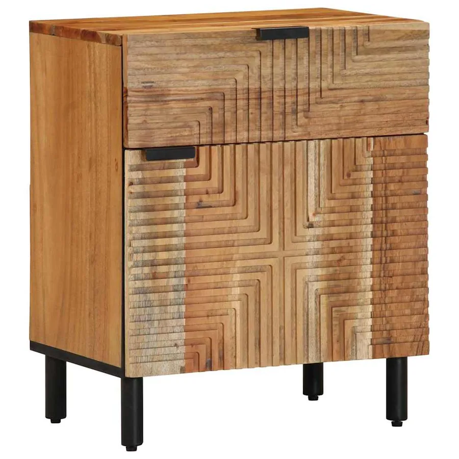 Armoire de lit Marron 50 x 33 x 60 cm Bois d'Acacia Massif - 2