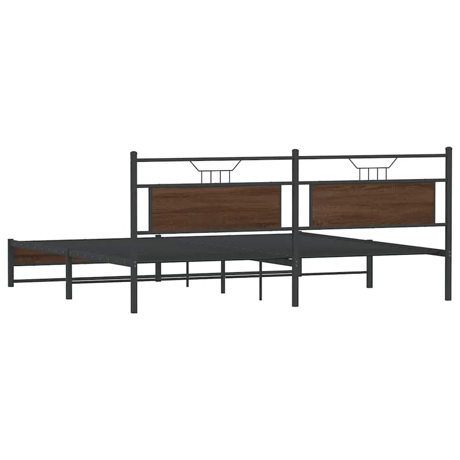 Cadre de lit en métal sans matelas chêne marron 200x200 cm - 8
