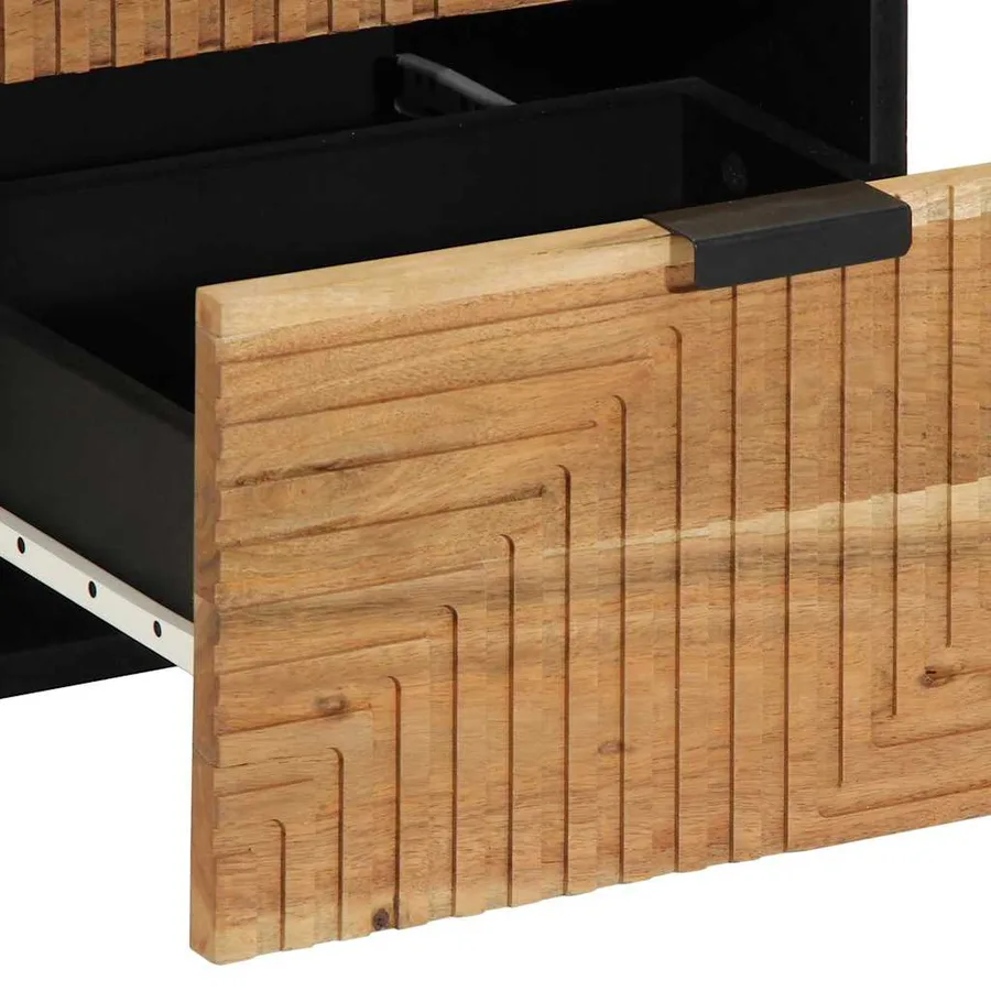 Buffet avec tiroir Marron 40 x 33 x 75 cm Bois de mangue massif - 7