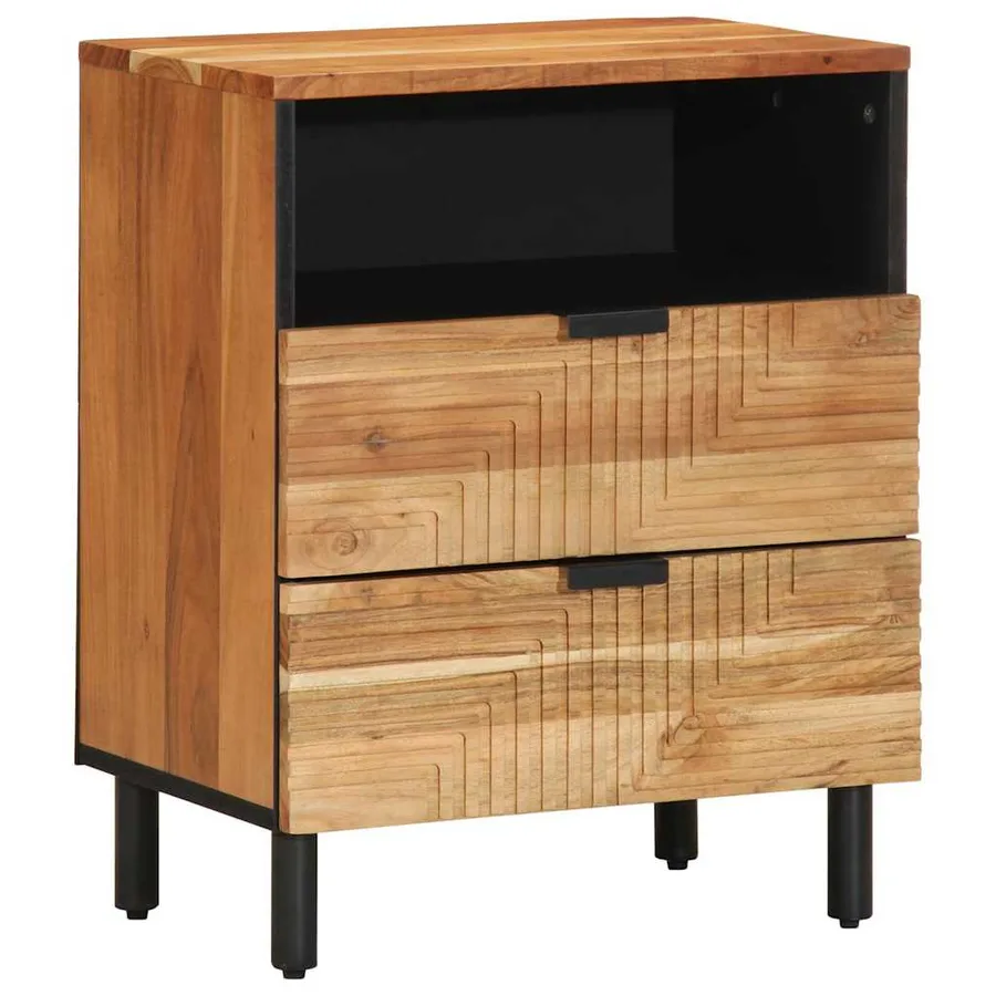 Armoire de lit Marron 50 x 33 x 62 cm Bois d'Acacia Massif - 2