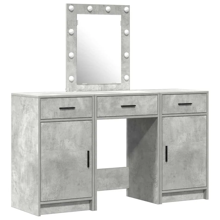 Table de Toilette Gris 50 x 41 x 135 cm Bois d'ingénierie - 2