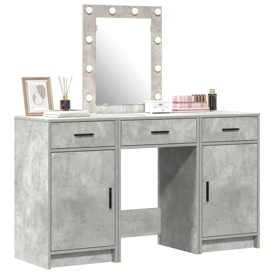 Table de Toilette Gris 50 x 41 x 135 cm Bois d'ingénierie - 3