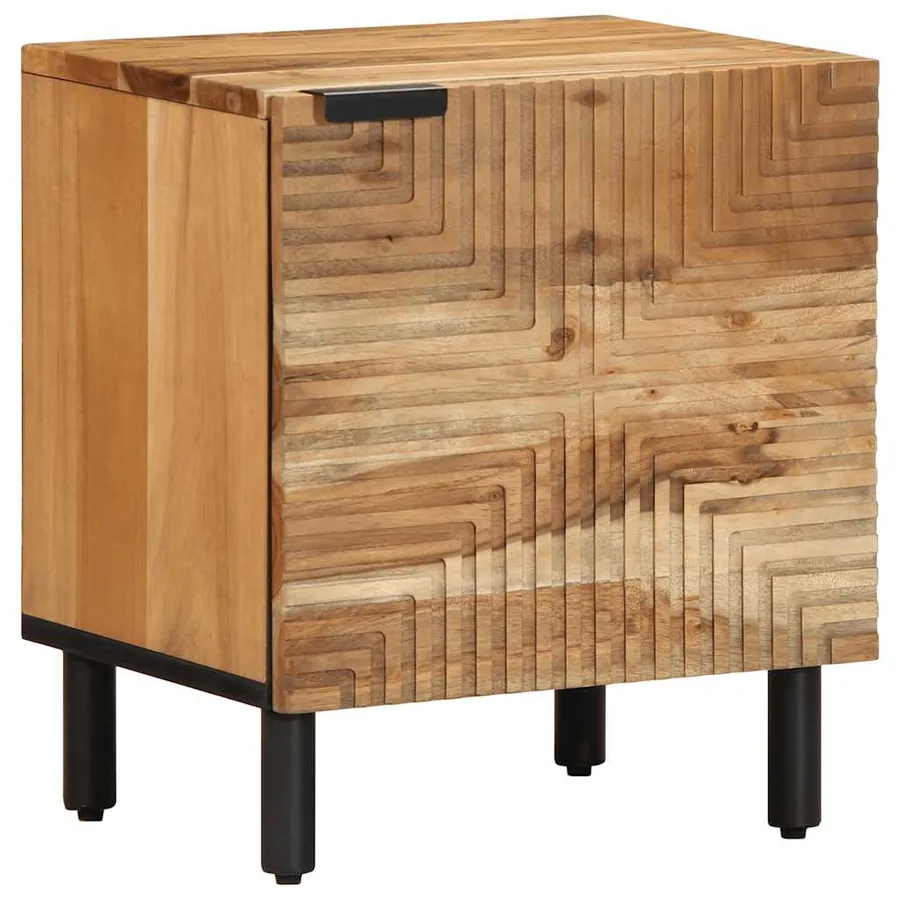 Tables de chevet (2 pcs) 40 x 33 x 46 cm bois massif d'acacia - 2