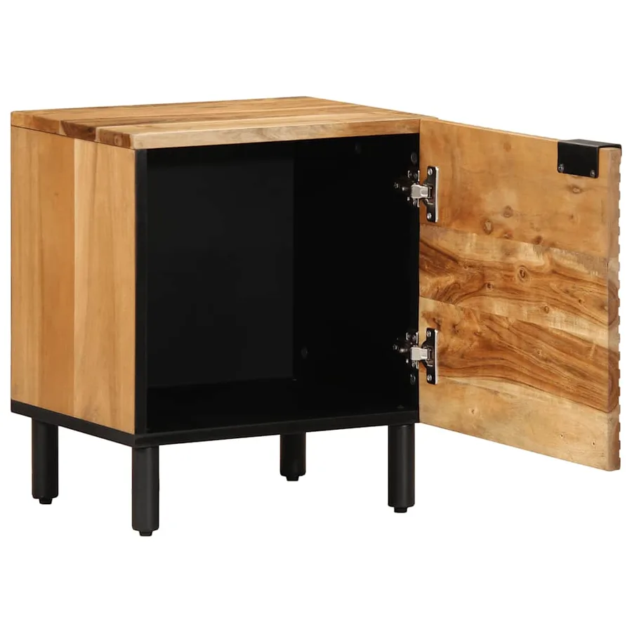 Tables de chevet (2 pcs) 40 x 33 x 46 cm bois massif d'acacia - 3