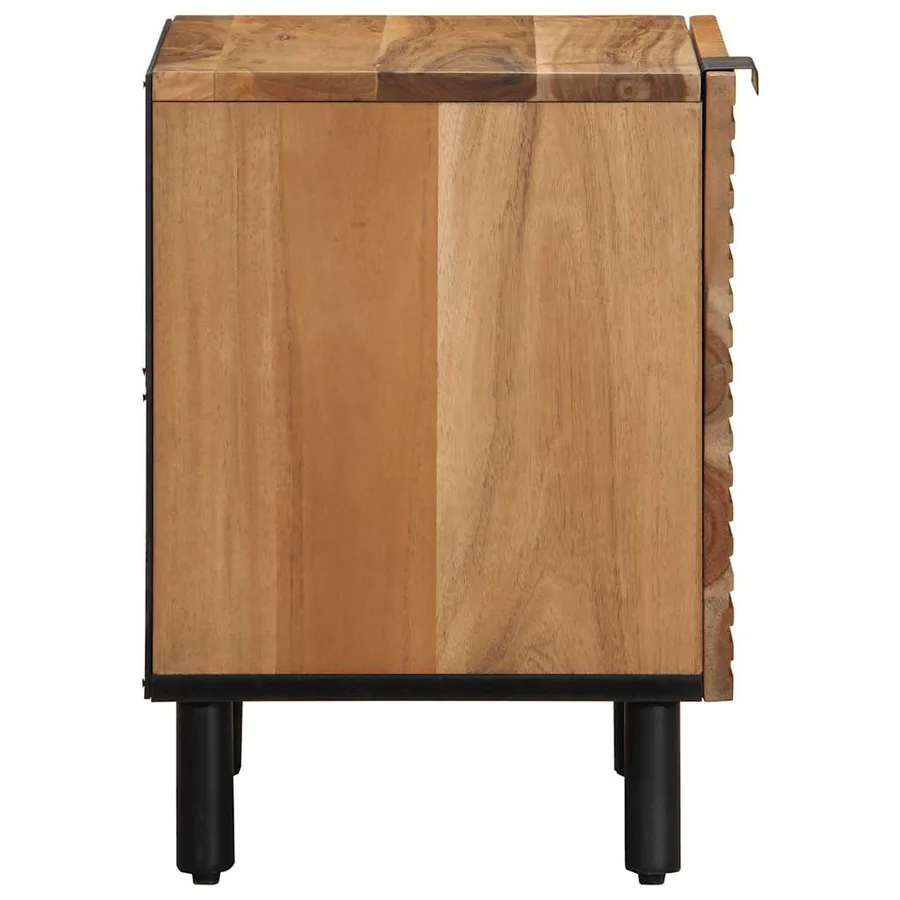 Tables de chevet (2 pcs) 40 x 33 x 46 cm bois massif d'acacia - 5