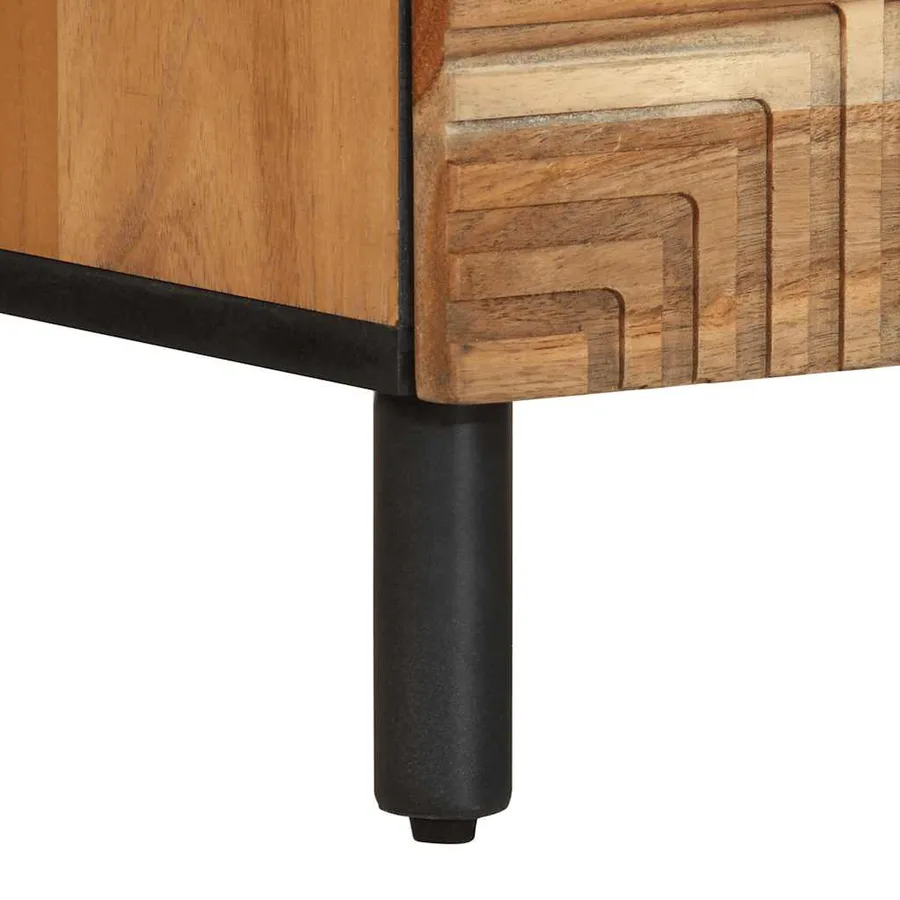 Tables de chevet (2 pcs) 40 x 33 x 46 cm bois massif d'acacia - 8