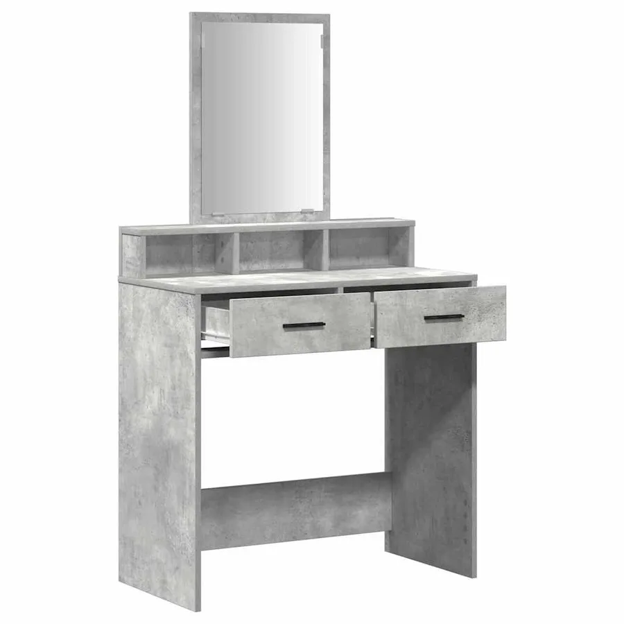 Table de Toilette Gris béton 79 x 41 x 140 cm Bois d'ingénierie - 5