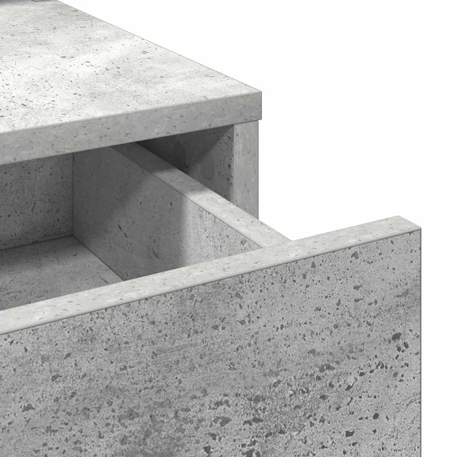 Table de Toilette Gris béton 79 x 41 x 140 cm Bois d'ingénierie - 9