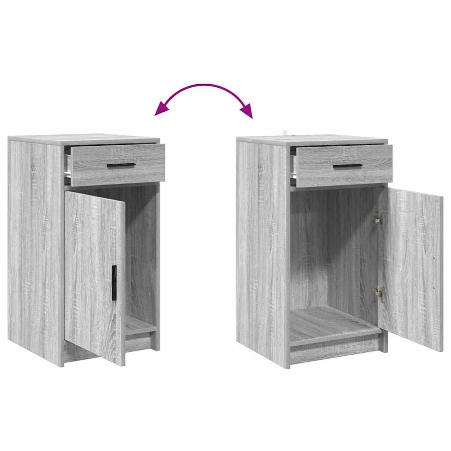 Table de Toilette 2 pcs Gris 50 x 41 x 135 cm Bois d'ingénierie - 13