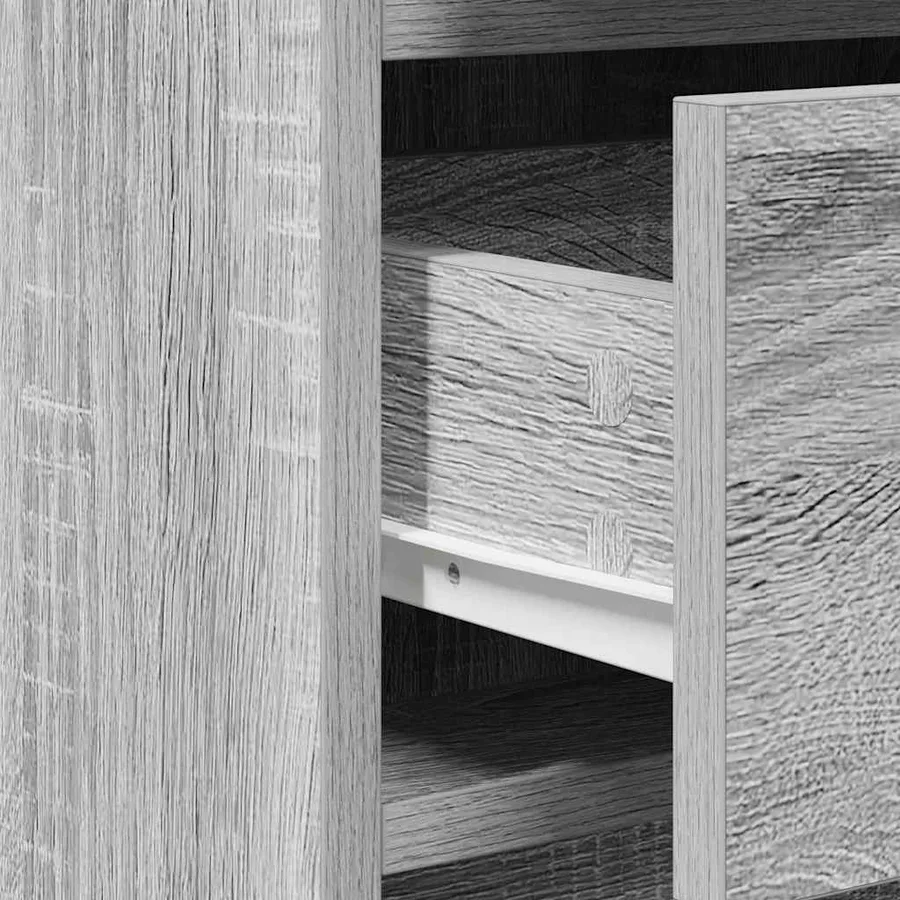 Table de Toilette 2 pcs Gris 50 x 41 x 135 cm Bois d'ingénierie - 8