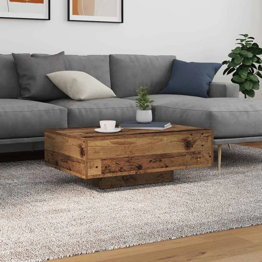 Table basse Bois ancien 85 x 55 x 31 cm Bois d'ingénierie