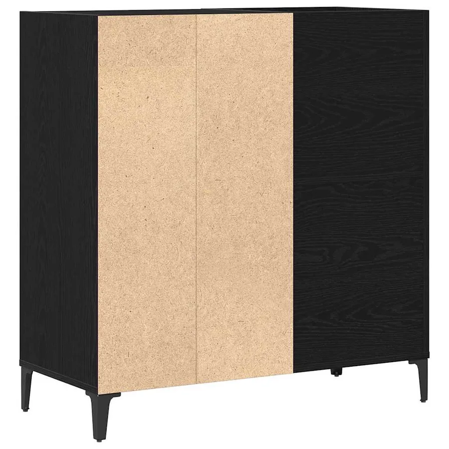 Meuble à vinyles Chêne noir 84,5 x 38 x 89 cm Bois d'ingénierie - 4