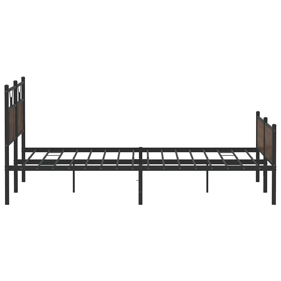 Cadre de lit en métal sans matelas chêne marron 180x200 cm - 7