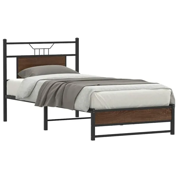 Cadre de lit sans matelas chêne marron 80x200cm bois ingénierie