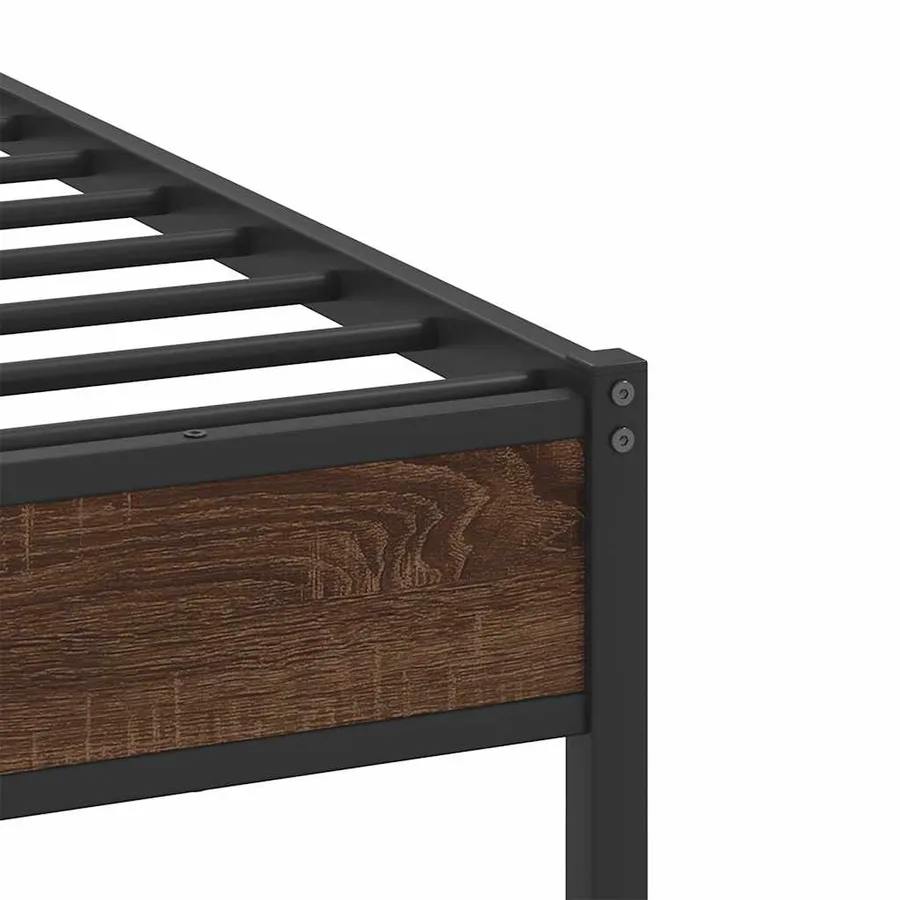 Cadre de lit sans matelas chêne marron 80x200cm bois ingénierie - 10