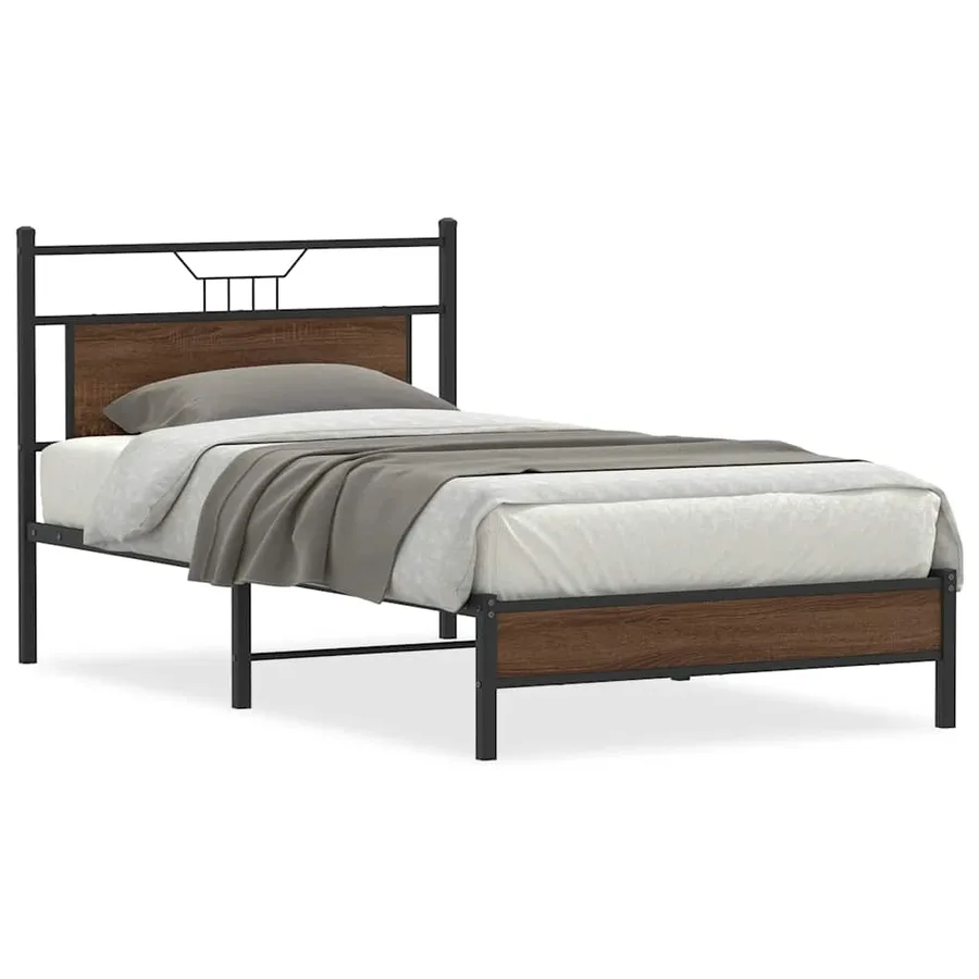 Cadre de lit sans matelas chêne marron 100x190 cm - 2