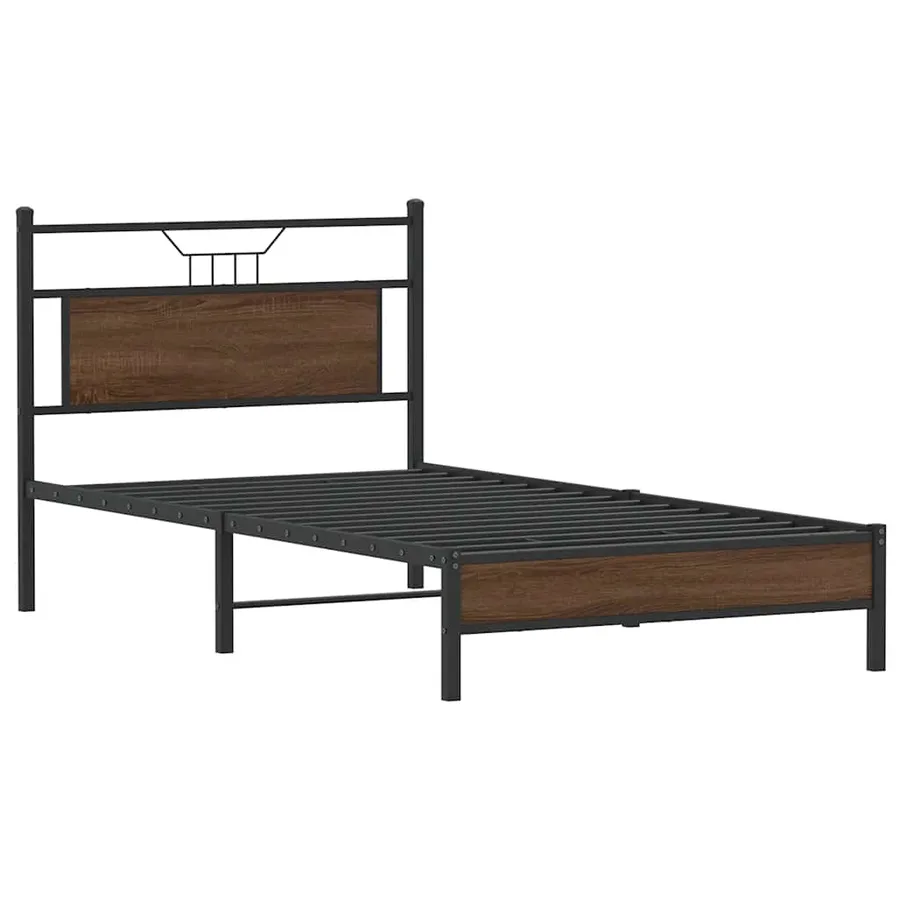 Cadre de lit sans matelas chêne marron 100x190 cm - 3