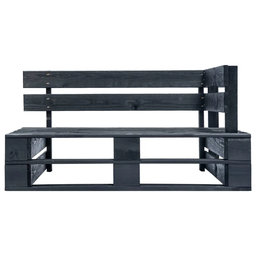 Canapé de jardin palette avec coussins gris Pinède - 4