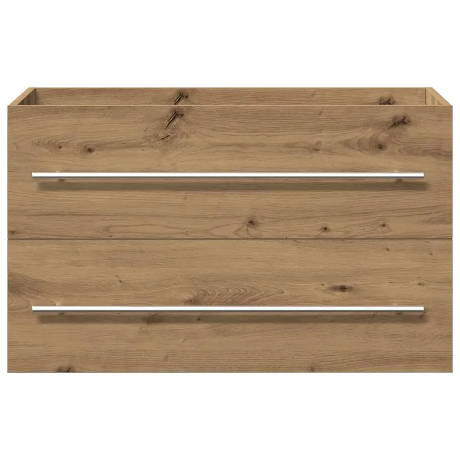 Meuble sous-vasque de salle de bain en chêne massif 80 x 38,5 x 48 cm bois d'ingénierie - 6