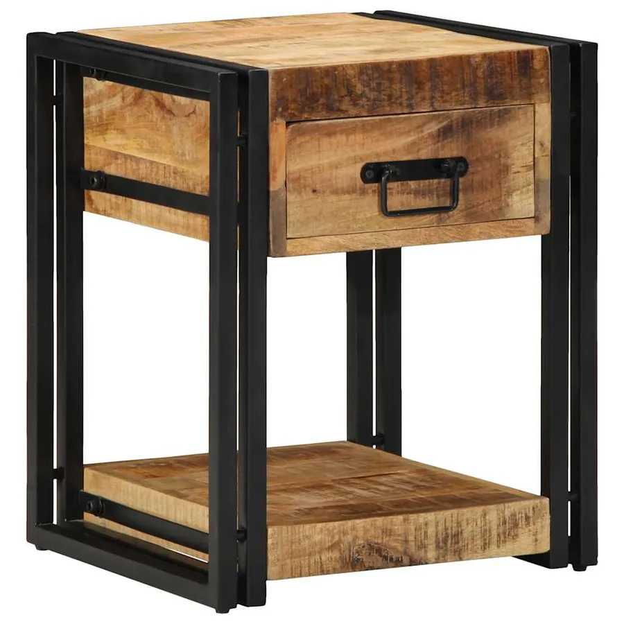 Tables de chevet (2 pcs) 40x40x50 cm Bois massif brut de manguier - 13