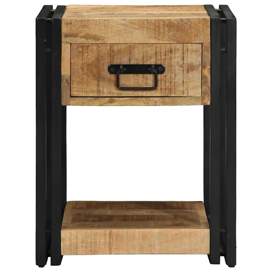 Tables de chevet (2 pcs) 40x40x50 cm Bois massif brut de manguier - 4