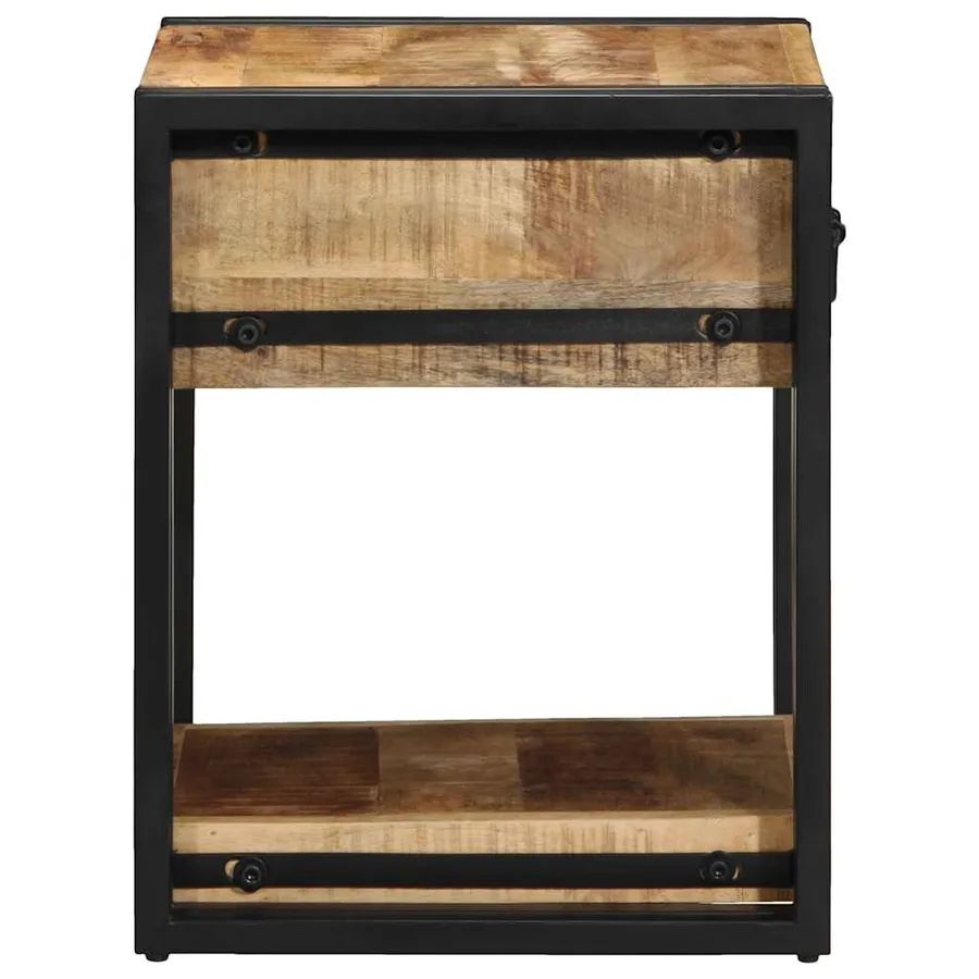 Tables de chevet (2 pcs) 40x40x50 cm Bois massif brut de manguier - 5