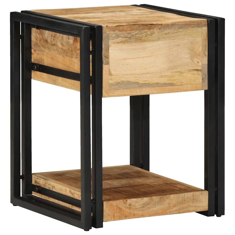 Tables de chevet (2 pcs) 40x40x50 cm Bois massif brut de manguier - 6