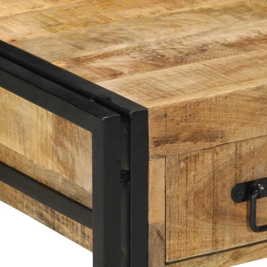 Tables de chevet (2 pcs) 40x40x50 cm Bois massif brut de manguier - 7