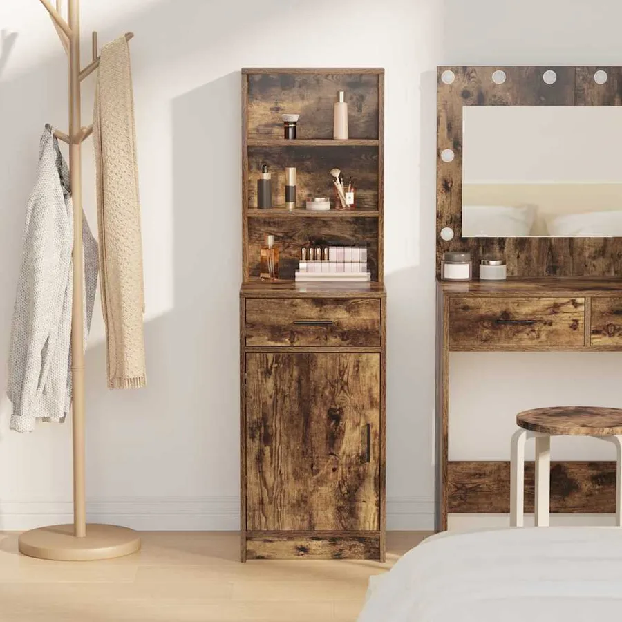 Haut Armoire Chêne fumé 40 x 40,5 x 135 cm Bois d'ingénierie - 4