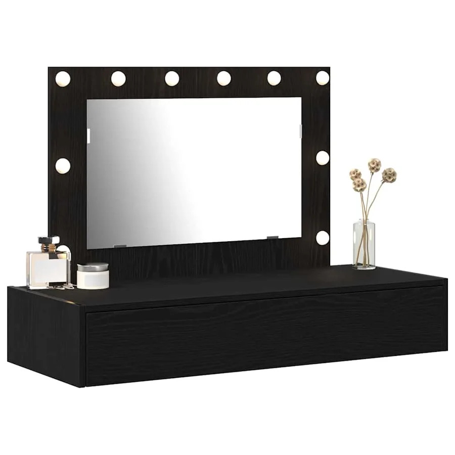 Table de Toilette Noir 100 x 40 x 70 cm Bois d'ingénierie - 3