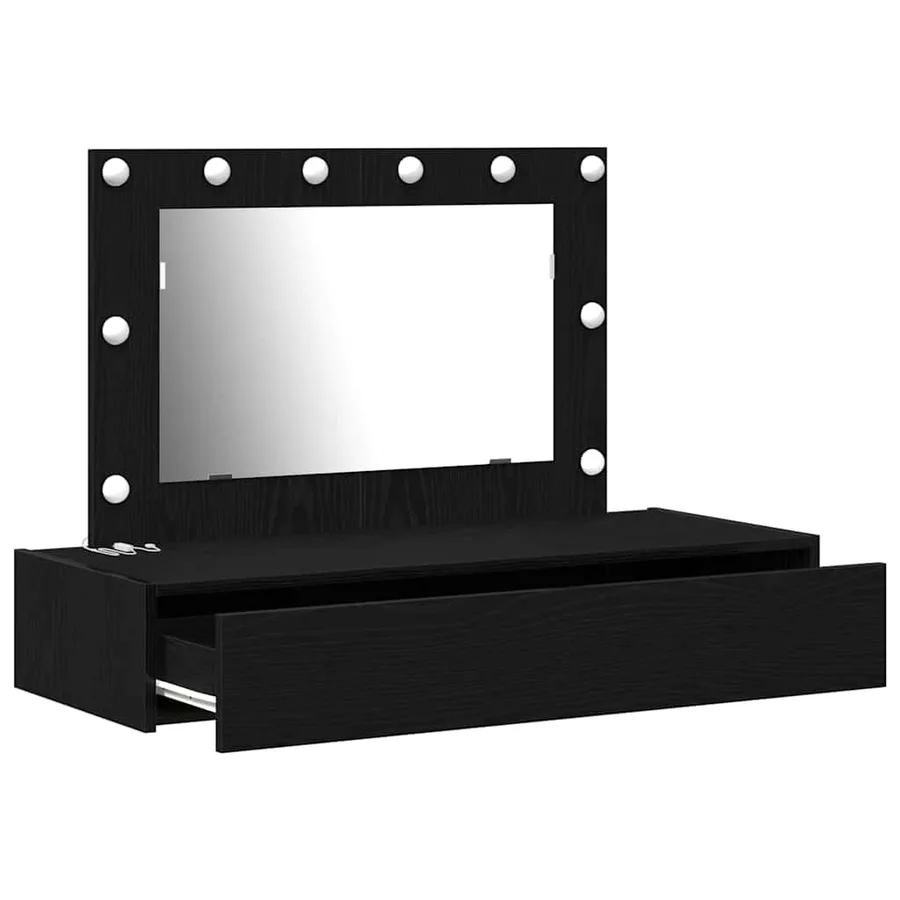 Table de Toilette Noir 100 x 40 x 70 cm Bois d'ingénierie - 4