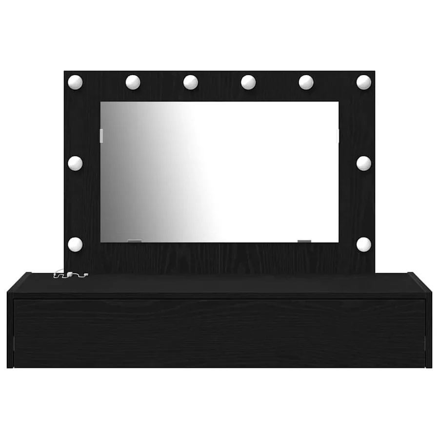 Table de Toilette Noir 100 x 40 x 70 cm Bois d'ingénierie - 5