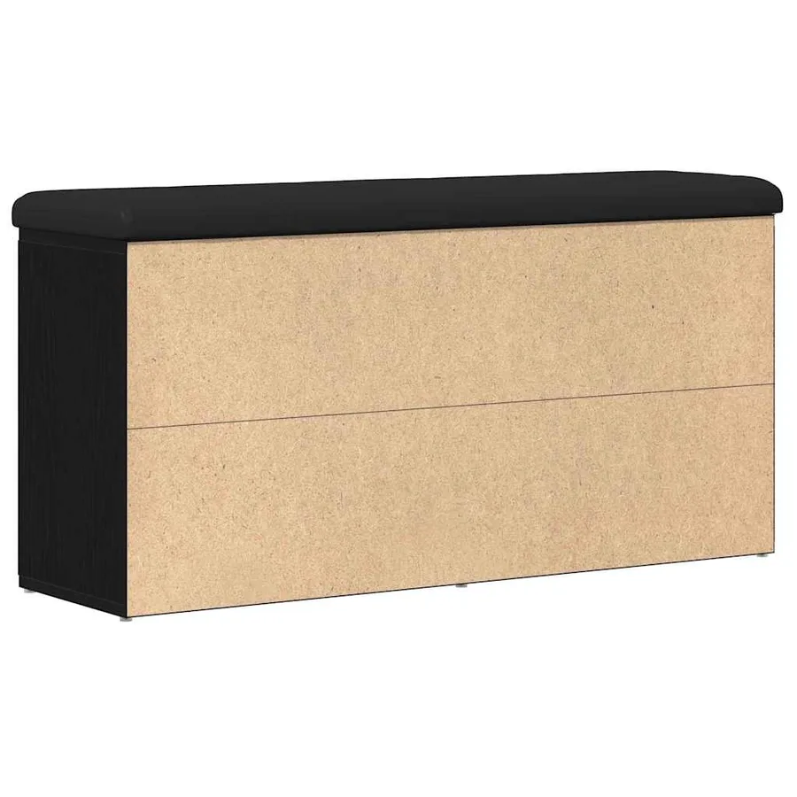 Banc à chaussures Chêne noir 102 x 32 x 50 cm Bois d'ingénierie - 7