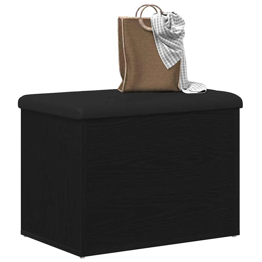 Banc de rangement Chêne noir 62 x 42 x 45 cm Bois d'ingénierie - 3