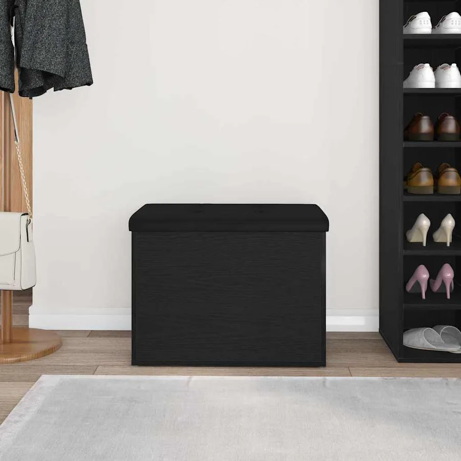 Banc de rangement Chêne noir 62 x 42 x 45 cm Bois d'ingénierie - 4