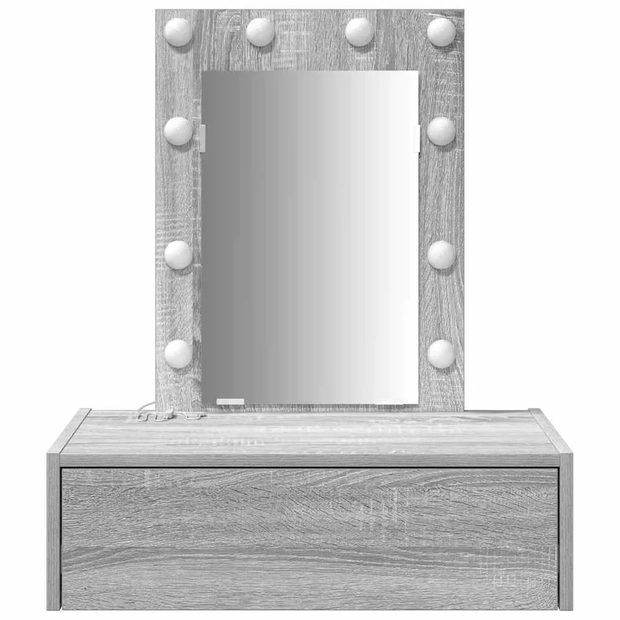 Table de Toilette Gris 60 x 40 x 70 cm Bois d'ingénierie - 5