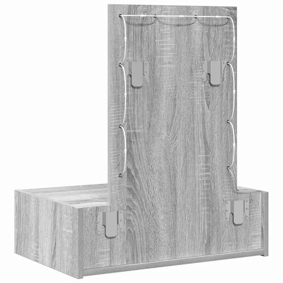 Table de Toilette Gris 60 x 40 x 70 cm Bois d'ingénierie - 7