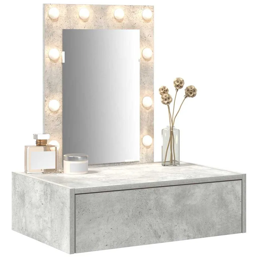 Table de Toilette Gris 60 x 40 x 70 cm Bois d'ingénierie - 3