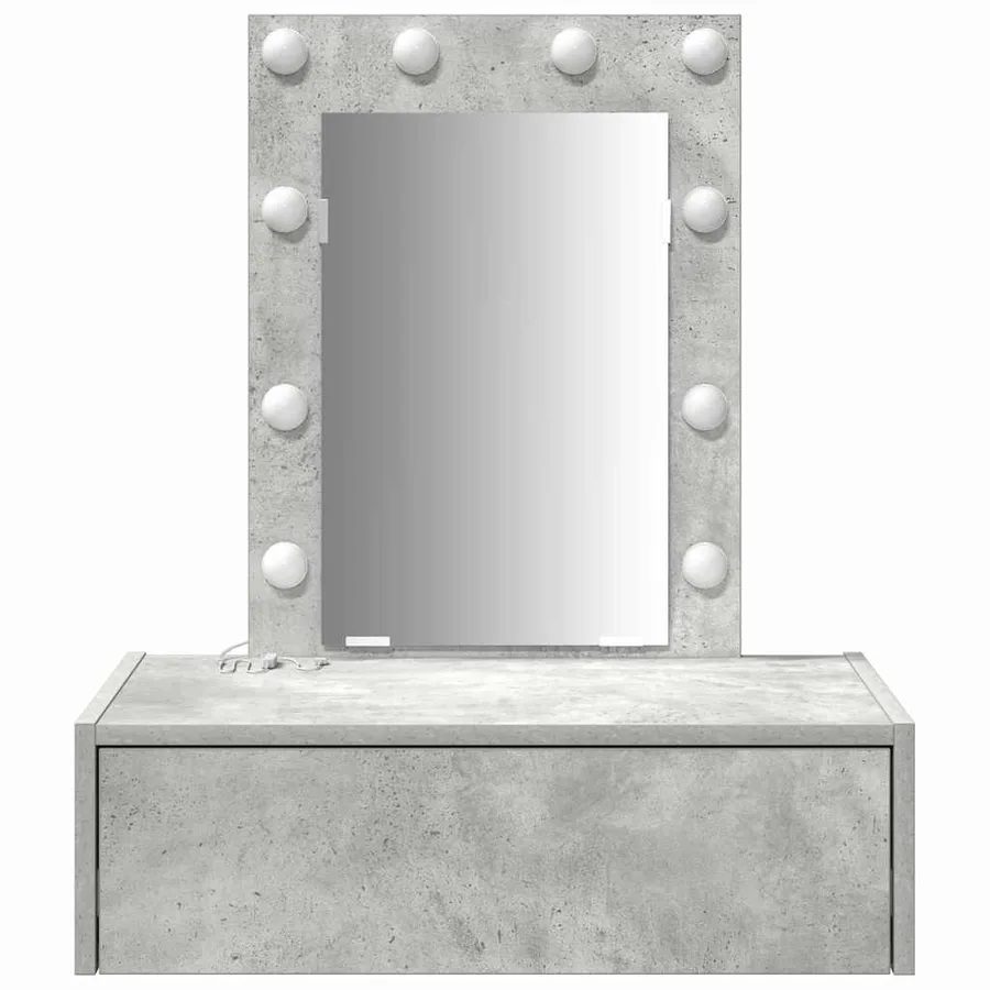Table de Toilette Gris 60 x 40 x 70 cm Bois d'ingénierie - 5