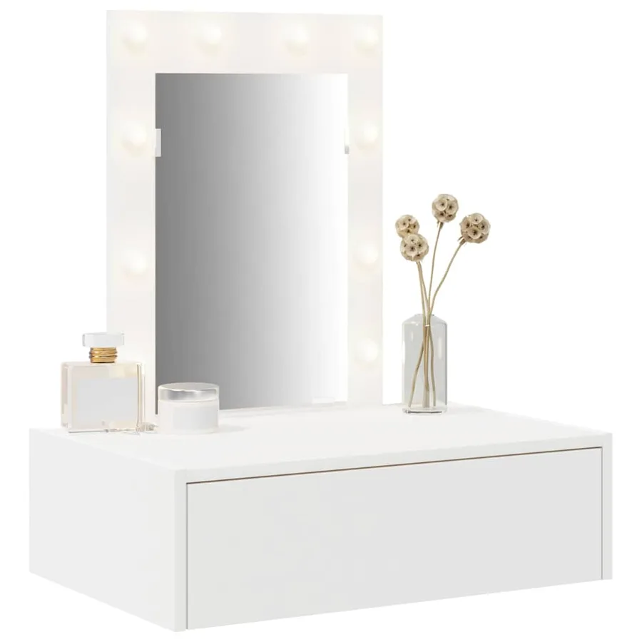 Table de Toilette Blanc 60 x 40 x 70 cm Bois d'ingénierie - 3