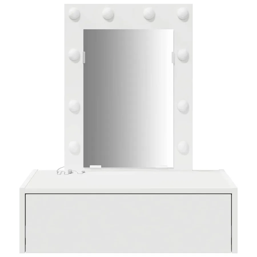 Table de Toilette Blanc 60 x 40 x 70 cm Bois d'ingénierie - 5