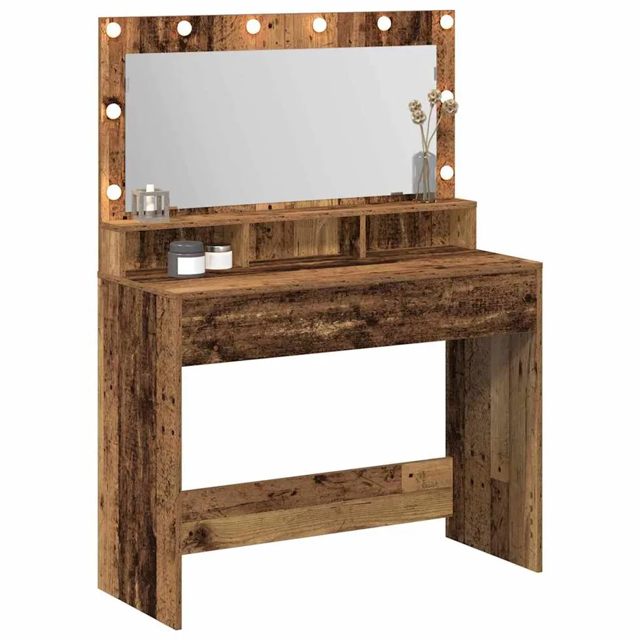 Table de Toilette avec étagère Bois ancien 100 x 41 x 135 cm - 3